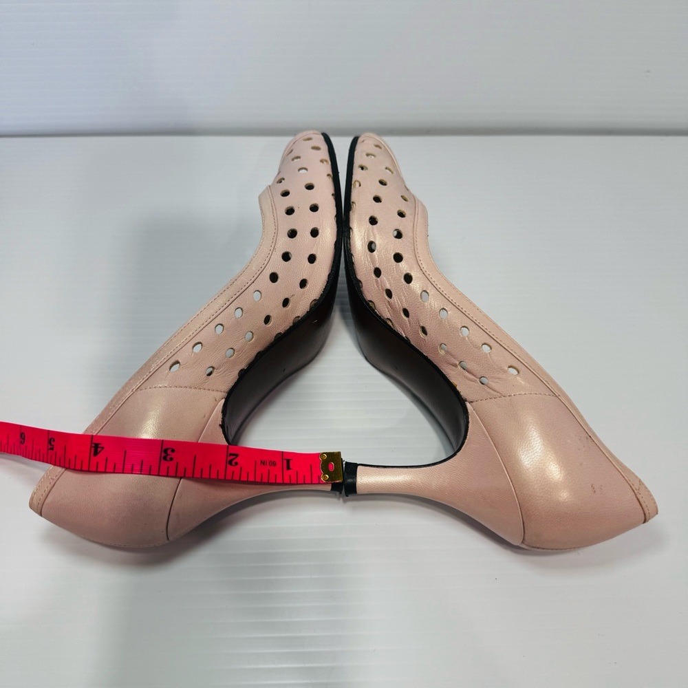 Stuart Weitzman Blush Pink Leather Heels Size 5 - Picture 9 of 12